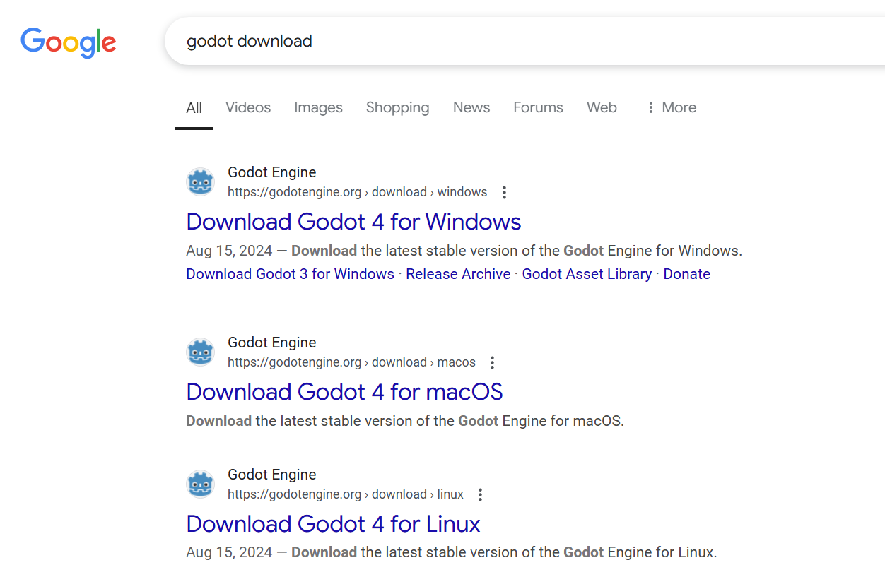 Godot is available for Windows, Mac, and Linux